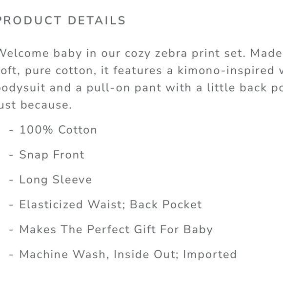 White Baby Onesie and Pants Set with Elephant Print by Janie and jack - Picture 4 of 4